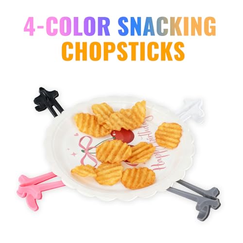 TelestFire Finger Chopsticks for Snacking (6-Pack) - Reusable Snack Grabber