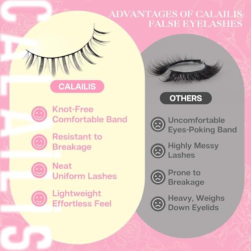 Natural False Eyelashes 10 Pairs - Soft Cotton Band Reusable Strip Lashes