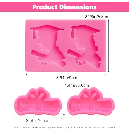 Graduation Silicone Molds Set - 3Pcs Non-Stick Fondant Molds for Cakes & Candy