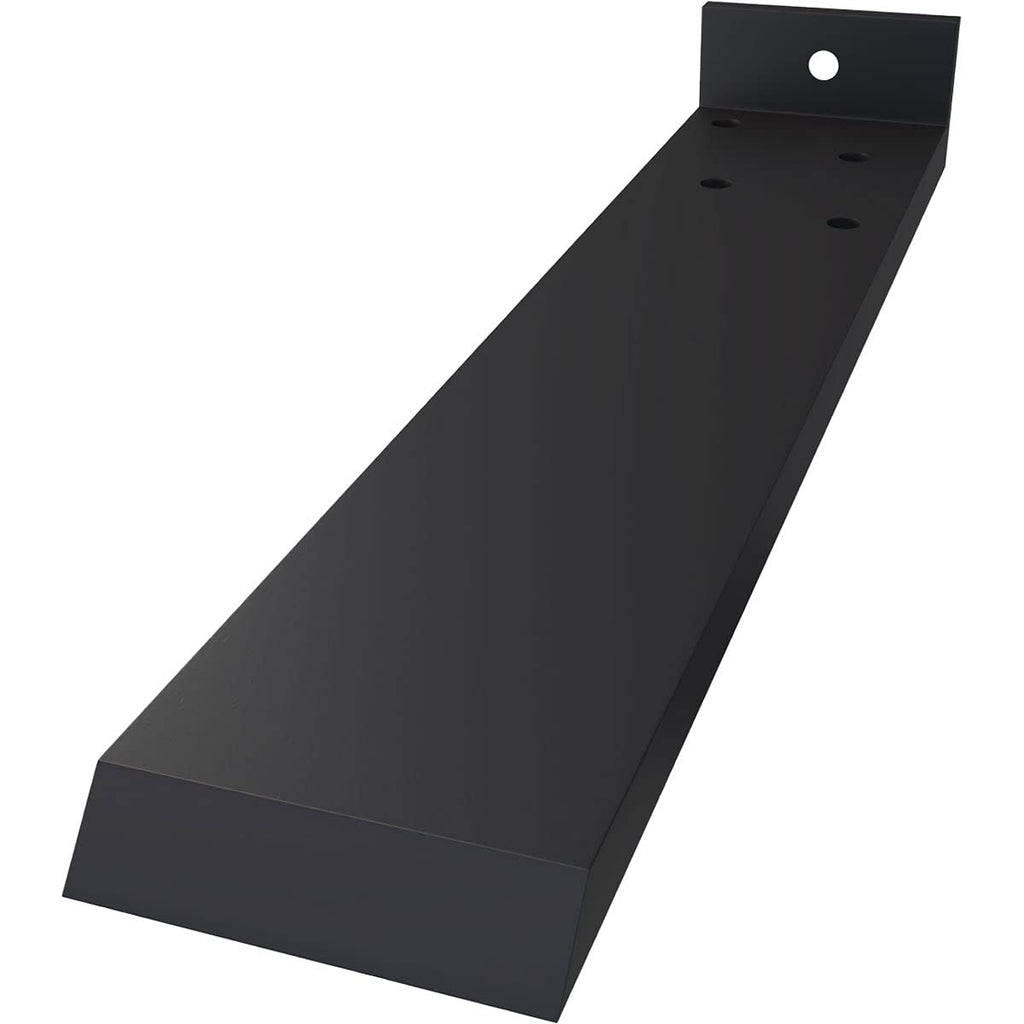 2 1/2"W x 12"D x 1 1/2"H Hidden Floating Steel Heavy Duty Bracket w/Flange, Powder Coated Black