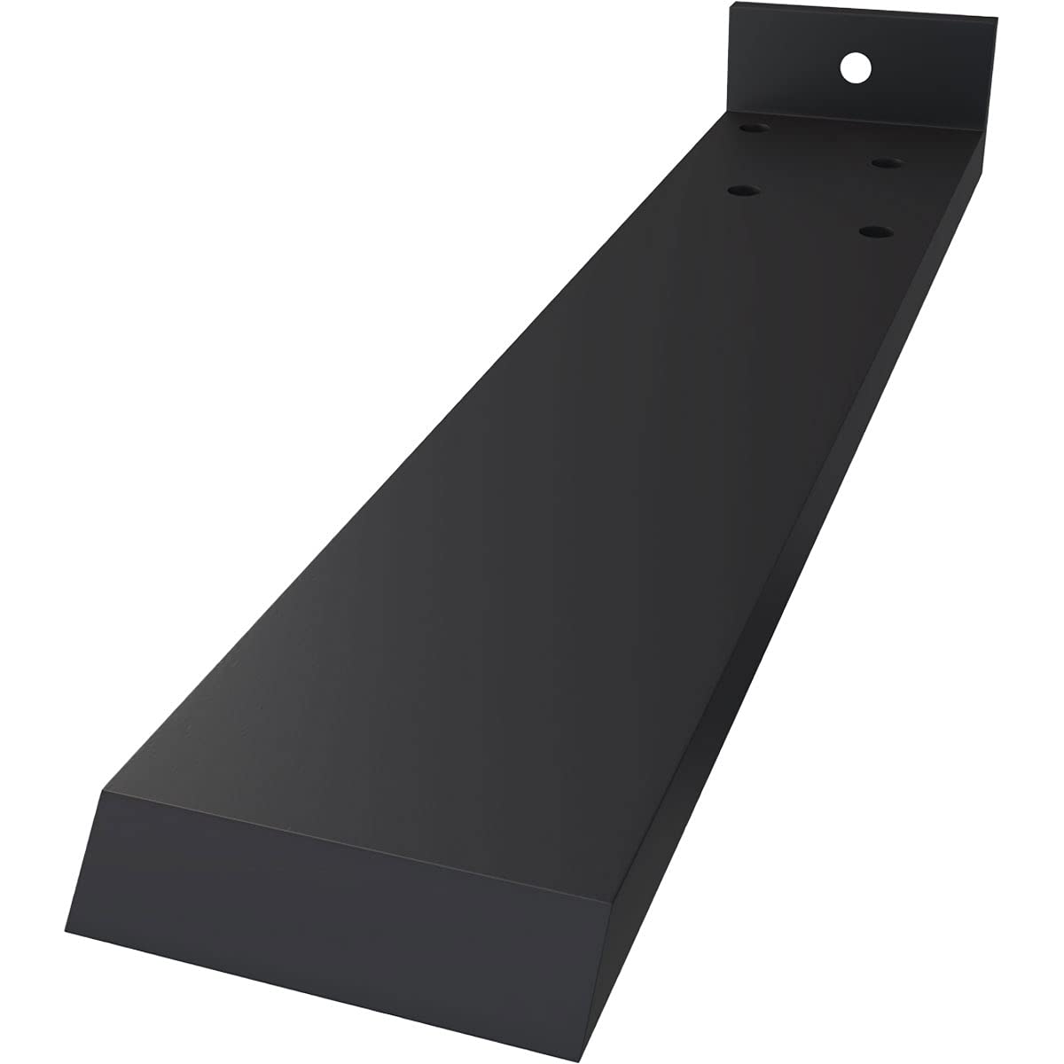2 1/2"W x 12"D x 1 1/2"H Hidden Floating Steel Heavy Duty Bracket w/Flange, Powder Coated Black