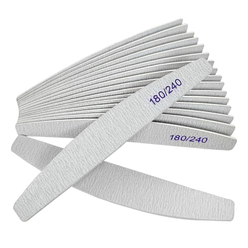 AhaTopia 12-Pack Wooden Nail Files 180/240 Grit Emery Boards