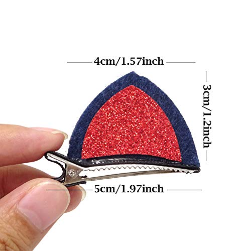 Honbay Sequin Cat Ear Hair Clips 10PCS Cute Animal Barrettes