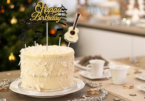 9PCS Music Note Cake Toppers for Parties | Guitar Decorations