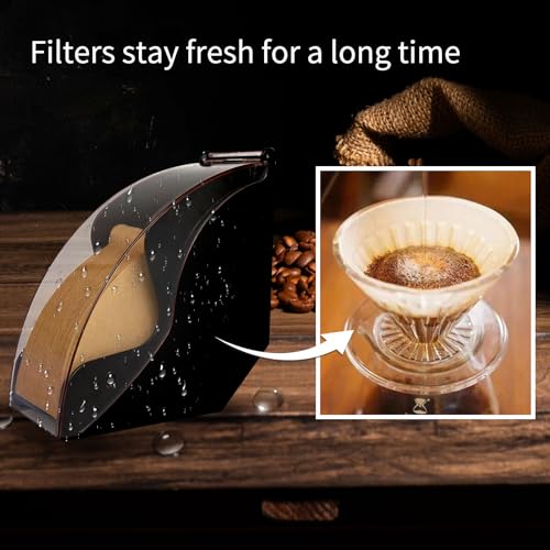 PADELE Black Coffee Filter Holder - Countertop Dispenser for 8-12 Cup Filters
