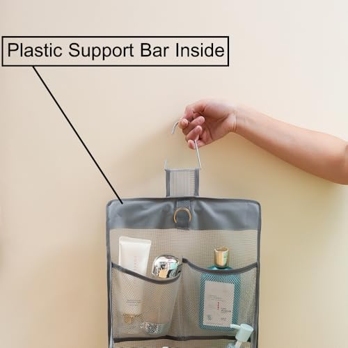 ALYER Hanging Mesh Storage Organizer - 22" Gray Shower Caddy & Closet Net