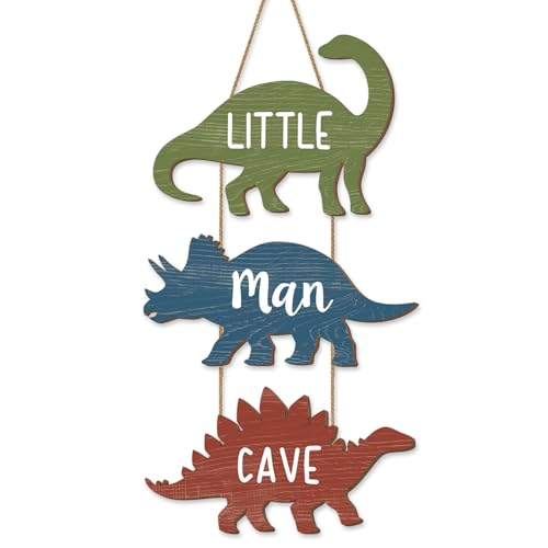 Dinosaur Hanging Sign for Boys Room - Little Man Cave Decor