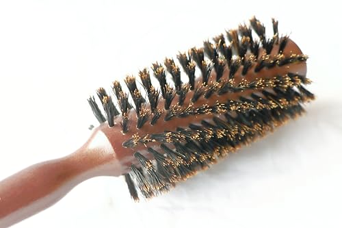 WeCoola Natural Wooden Round Boar Bristle Hair Brush Set for Blowouts