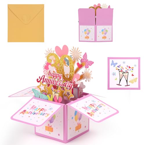 Colorful 3D Anniversary Pop-Up Card with Heart & Butterfly