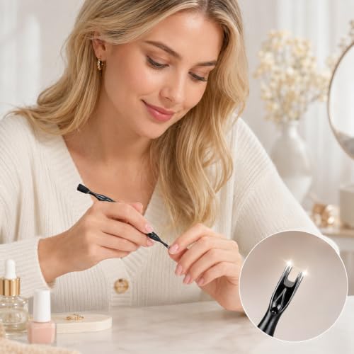 JJUNW 2-in-1 Cuticle Pusher and V-Fork Stainless Steel Trimmer Tool