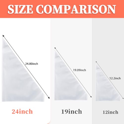 24 Inch Disposable Piping Bags - 50 Pack Heavy Duty Frosting Bags