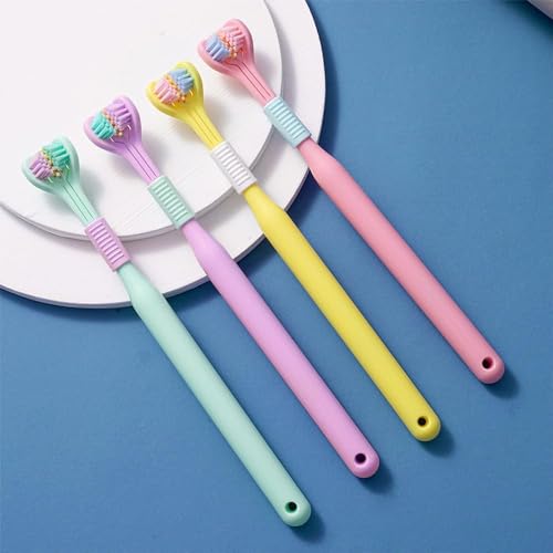 Three-Sided Soft Hair Toothbrush with Wrap-Around Design for Deep Oral Care