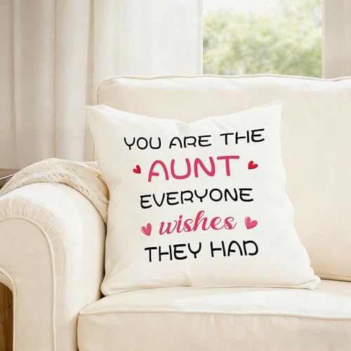 Personalized Aunt Throw Pillow Cover - 18x18 Inch Gift