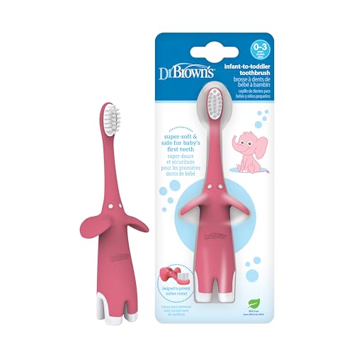 Dr. Brown's Pink Elephant Toothbrush for 0-3 Years - 1 Count
