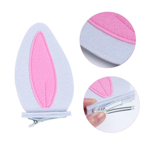 Sucrain White Bunny Ears Hair Clips 4-Piece Easter Costume Accessories