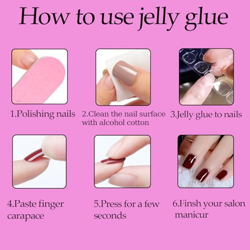 3D Butterfly Press On Nails Almond French False Nails 24PCS Kit