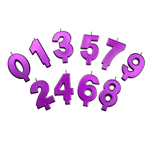 Purple Number 0 Birthday Candle - 3.7in Cake Topper for Kids & Celebrations