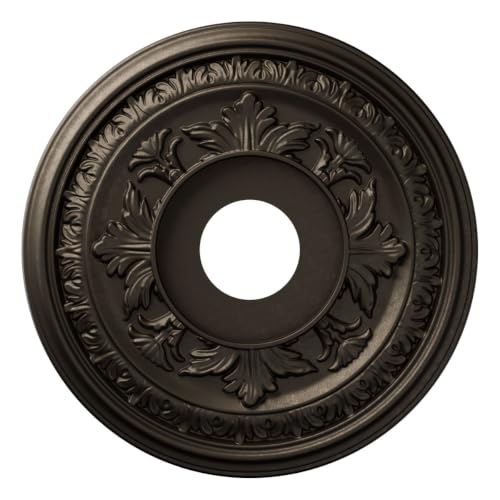 16" OD Black Metallic PVC Ceiling Medallion - Fits Canopies up to 6.5" - Ekena Millwork