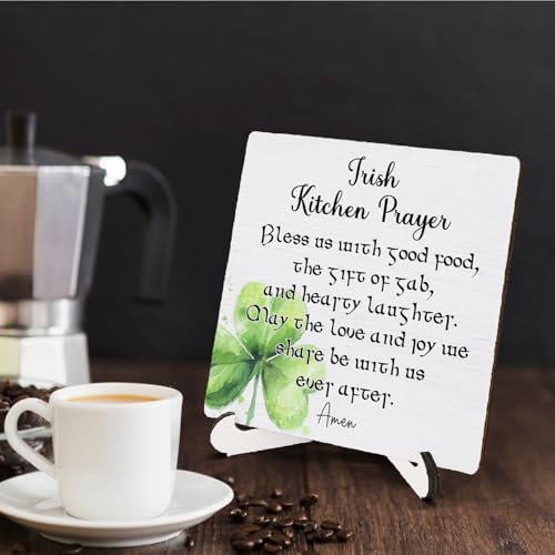 Irish Blessing Wooden Decor Sign, 5x5 Inch Kitchen Table Plaque