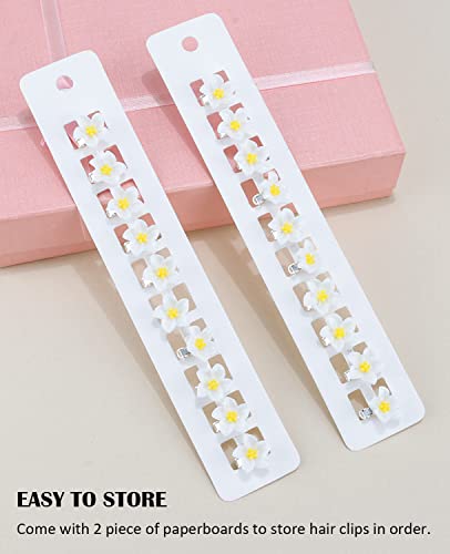 Wecoe Small White Flower Hair Clips - 20 Pcs Mini Lily Hair Accessories