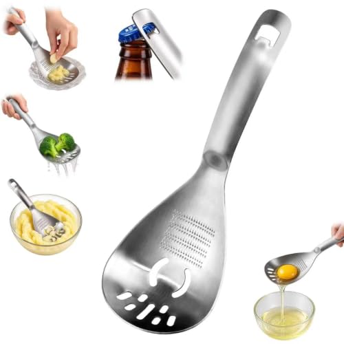 5-in-1 Stainless Steel Cooking Spoon with Egg Yolk Separator & Smasher
