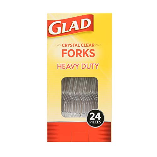 Glad Heavy Duty Disposable Plastic Forks, 24 Count - Break-Resistant