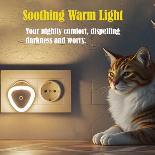 3 Pack Heart-Shaped LED Night Lights with Dusk to Dawn Sensor