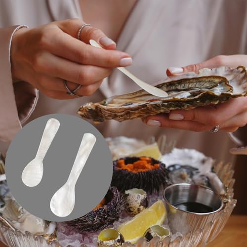 Natural Pearl Caviar Spoons - 2.75 Inch Mini Dessert Spoons