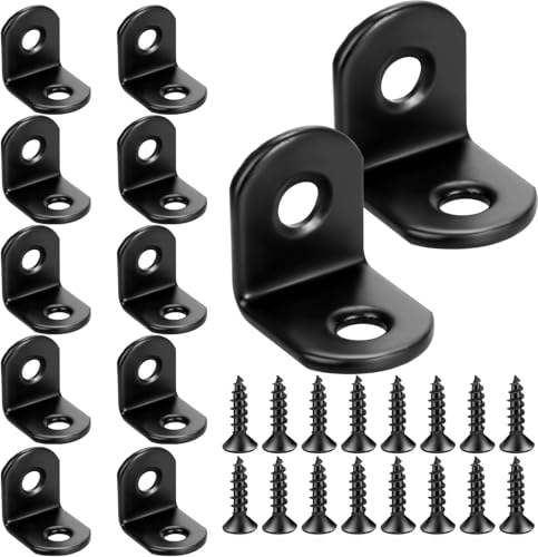 12 Pack Stainless Steel L Brackets for Shelf Support - 20x20x16mm