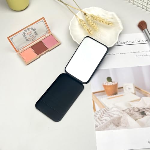 Zoolinn Ultralight Folding Hand Mirror with PU Leather Cover for Travel