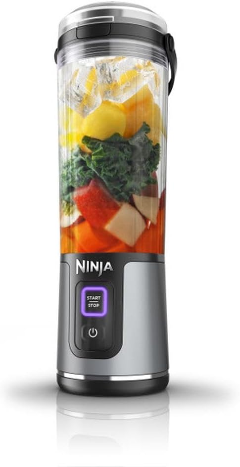 Ninja BC151BK Portable Blender - Cordless 18oz Personal Blender for Smoothies & Shakes | BPA-Free, Leakproof Lid, USB-C Rechargeable, Black