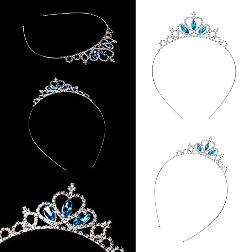Molain 2-Pack Crystal Rhinestone Princess Crown Tiara Hair Hoop