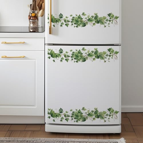 Green Leafy Vine Wall Decals, Peel and Stick Vinyl Plant Wall Stickers