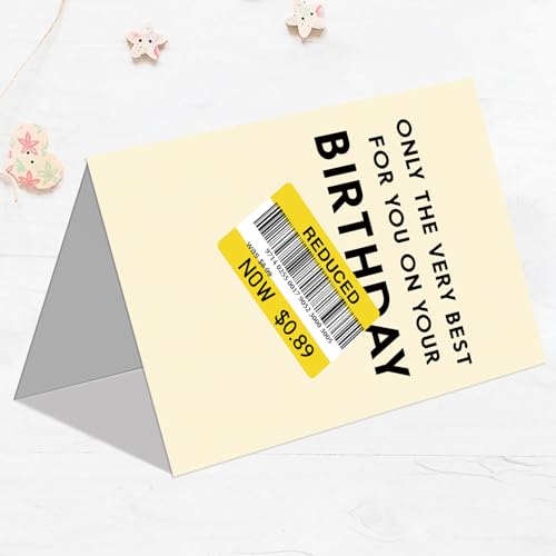 Funny Sarcastic Happy Birthday Card for Friend and Family with Envelope
