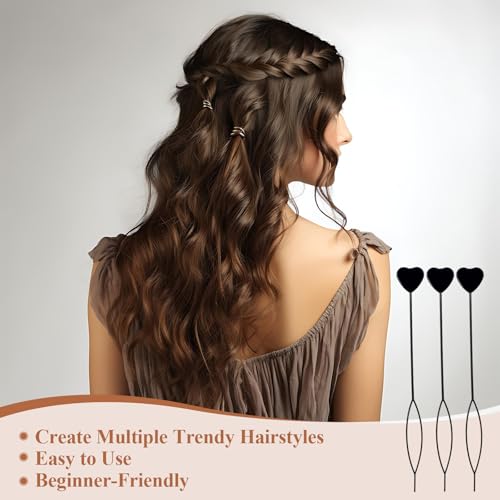 HJZHII 20Pcs Quick Topsy Hair Beader Set, Loop Threader & Braiding Tools
