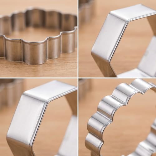10Pcs Stainless Steel Cookie Cutter Set with Variety Shapes for Baking and Decorating