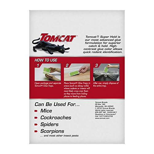 Tomcat Super Hold Mouse Glue Traps, 8-Pack - Non-Toxic Pest Control