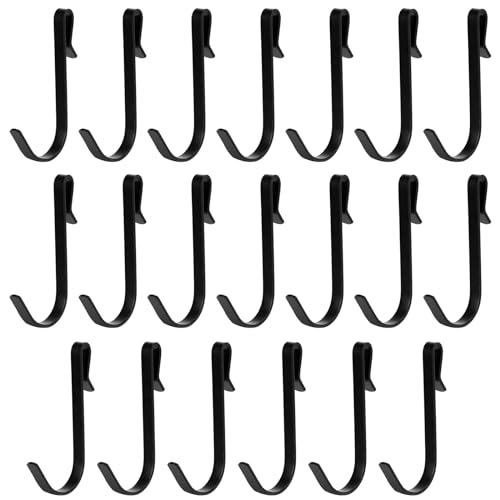 KALIONE 20 Pcs J Shaped Stainless Steel Hanging Hooks - Black