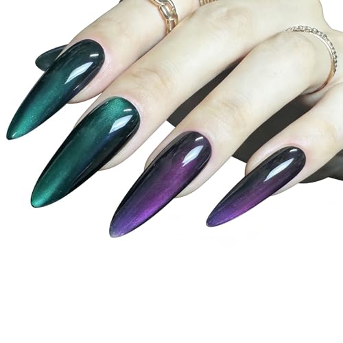 Redykat Extra Long Stiletto Cat Eye Press On Nails Glossy Fake Nails