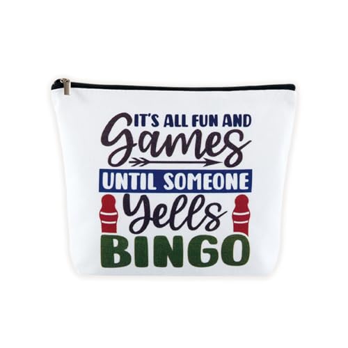 Bingo Makeup Bag Canvas Cosmetic Pouch for Bingo Players