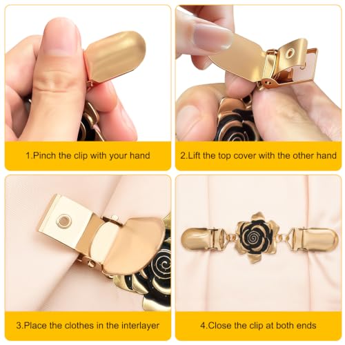 Adjustable Cinch Clips Set for Women - 7 Pcs Retro Clothing Fasteners