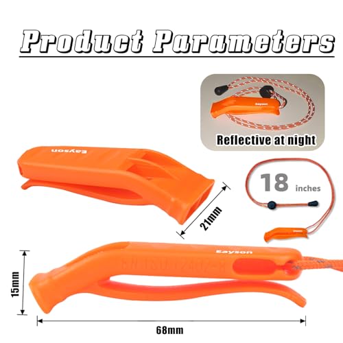 4 Pcs Emergency Whistle - Super Loud Survival Whistle with Lanyard for Safety Alert, Boating, Swimming, Kayaking, Hiking, Camping, Hunting, and Rescue Signaling