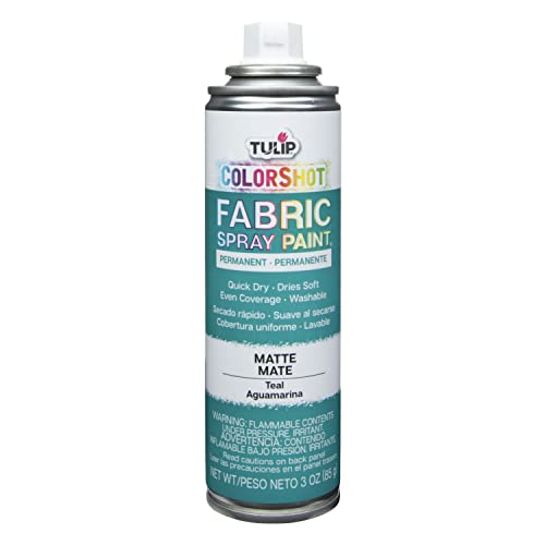 TULIP ColorShot Fabric Spray Paint Matte Teal 3 oz - Washable & Quick-Dry