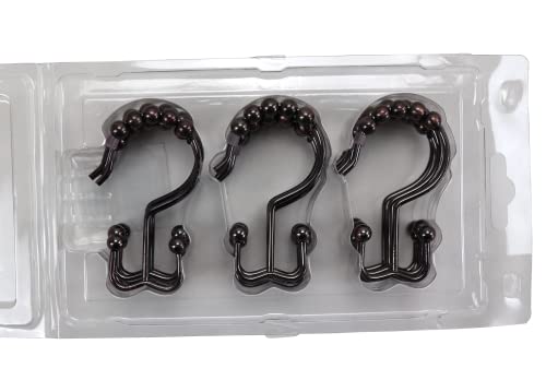 Iconikal 12-Pack Oil Rubbed Bronze Shower Curtain Hooks