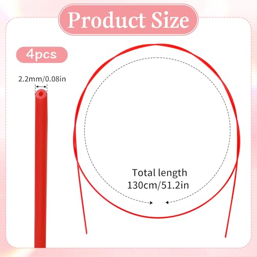 4 Pcs 51 Inch Flexible Spray Can Nozzle Straws - Red Plastic Extension Hoses for Automotive