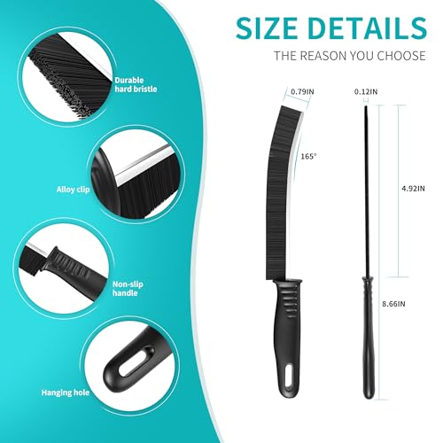 Hard Bristle Crevice Cleaning Brush Set - 3 Piece Detail Scrubbing Tool