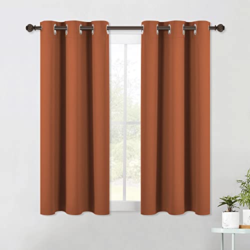 NICETOWN Burnt Orange Blackout Curtains - 42"W x 54"L, 2 Panels