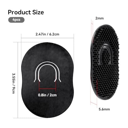 Tenalleys Pocket Palm Hair Brush & Beard Comb 4 Pcs Finger Loop Scalp Massager