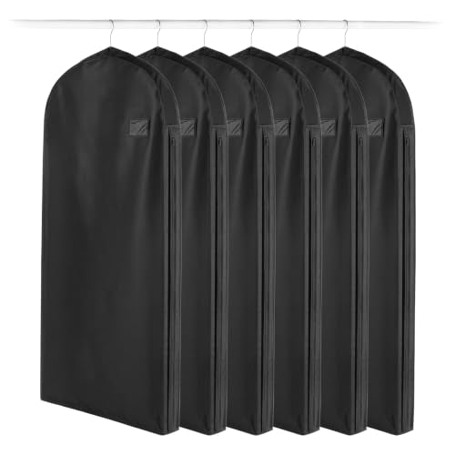 Whitmor Deluxe 48" Garment Bag, Heavy Duty 3" Gusset - 3 Pack Black