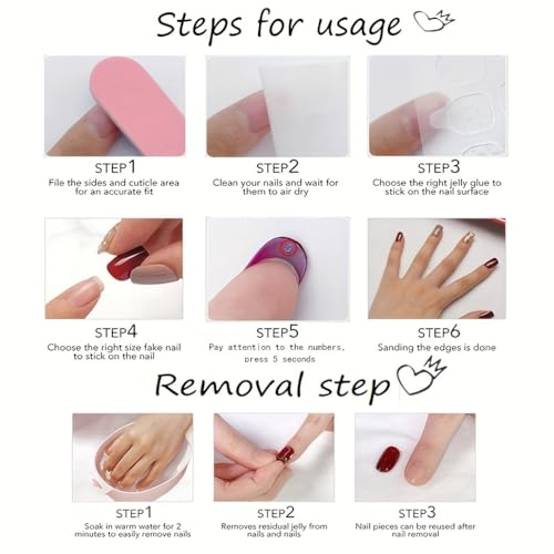 Press On Toenails French Tip Square Fake Toe Nails 30PCS
